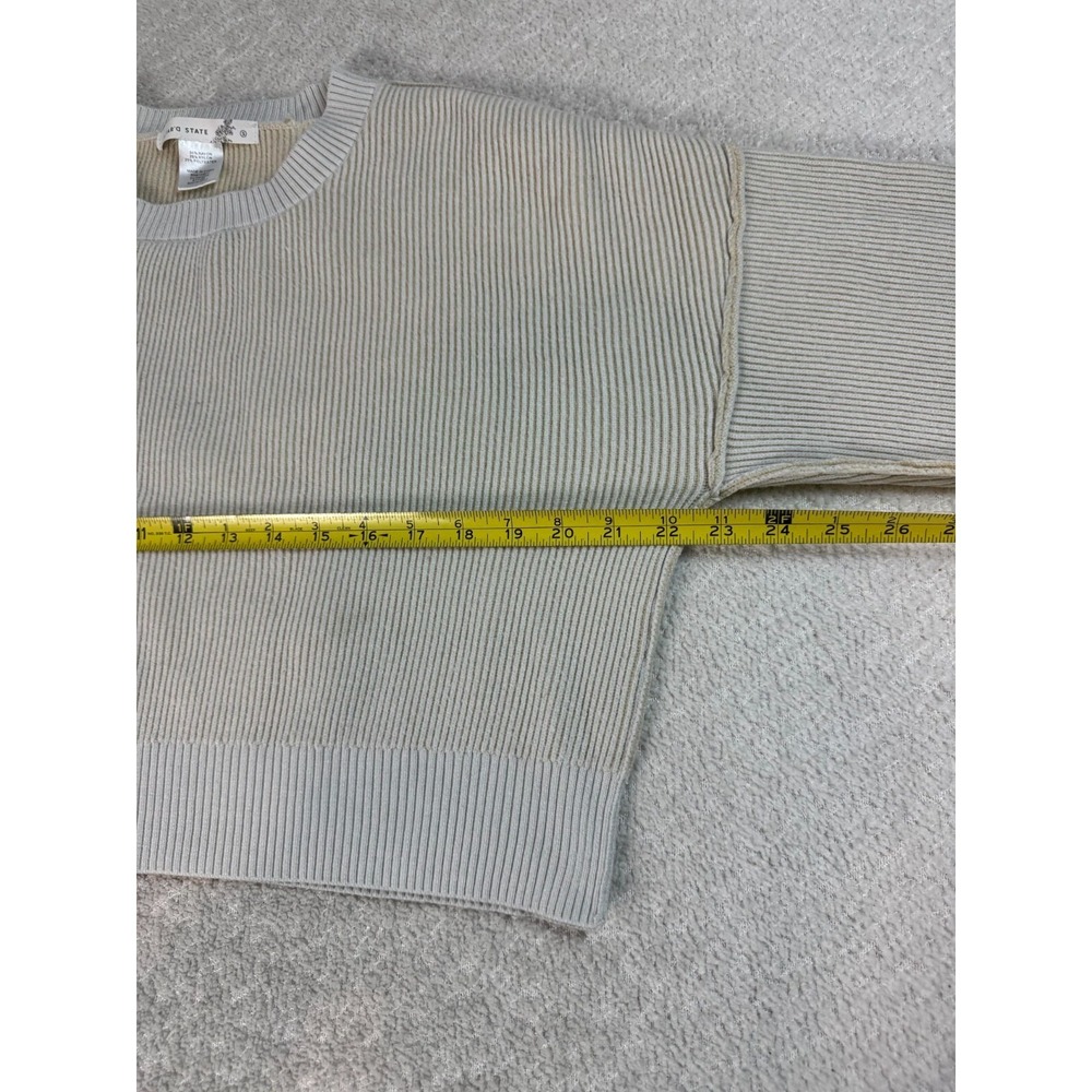 Altar D' State Womens Rib Knit Crew Neck Pullover Sweater Gray Rayon Small - Picture 6 of 6